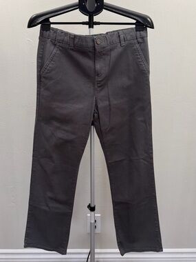 CHAPS Boys School Uniform Pants Gray Size 18 Husky Stretch Chino Flat Front